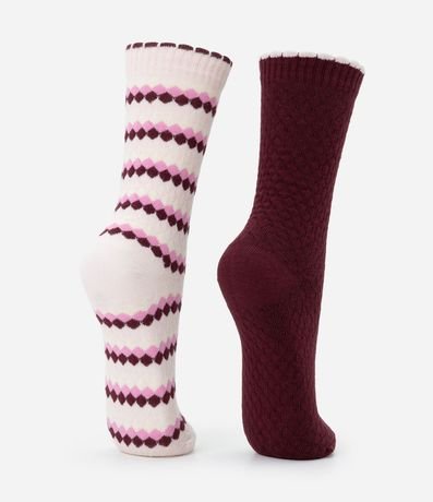 Kit 02 Medias en Algodón Texturizadas 3