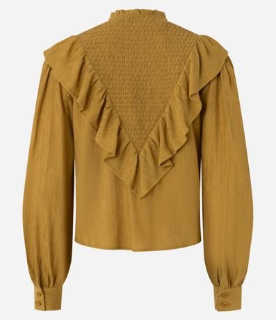 Blusa Femenina Manga Larga Cuello Padre con Volados 7