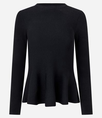 Blusa en Punto con Ruedo Peplum 5