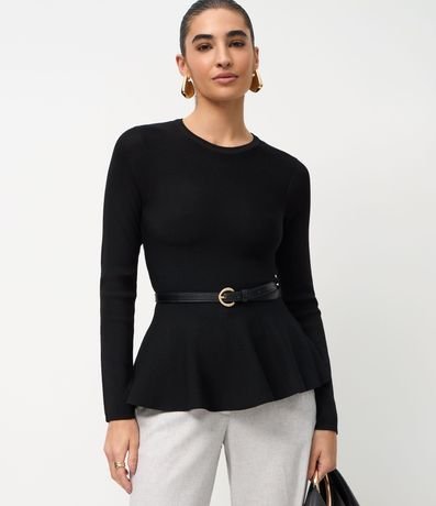 Blusa en Punto con Ruedo Peplum 2