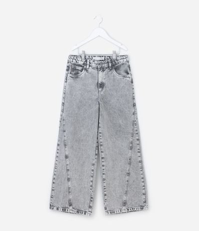 Pantalón Infantil Wide Leg en Jeans con Recortes – Talle 7 a 16