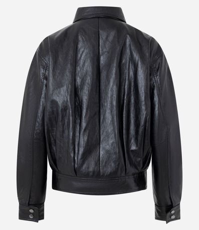 Campera Bomber Pesada en PU con Puños Ajustados 6