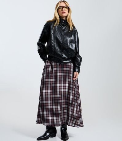 Campera Bomber Pesada en PU con Puños Ajustados 2