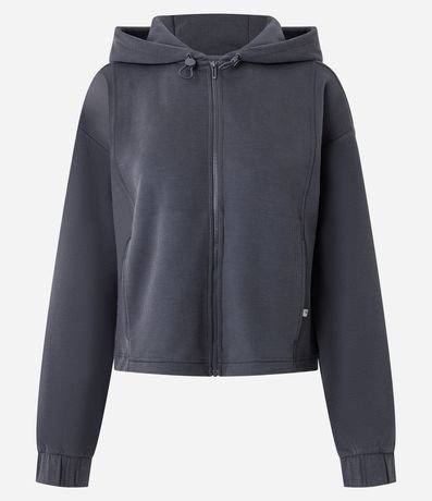 Campera Deportiva Regular con Capucha Texturizada 5