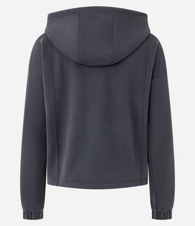 Campera Deportiva Regular con Capucha Texturizada 7