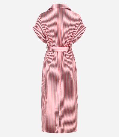 Vestido Chemise con Cinto en la Cintura y Estampado Rayada 2