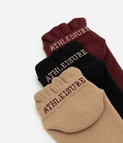 Kit 03 Medias Cortas en Algodón con Estampado Athleisure 5