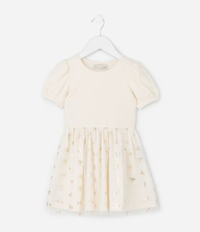 Vestido Infantil con Pollera de Tule y Lacitos Brillosos - Talle 1 a 6 años 2