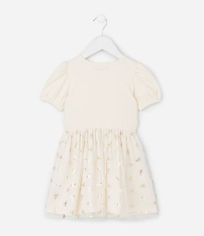 Vestido Infantil con Pollera de Tule y Lacitos Brillosos - Talle 1 a 6 años 3