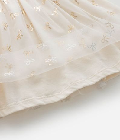 Vestido Infantil con Pollera de Tule y Lacitos Brillosos - Talle 1 a 6 años 5