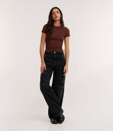 Blusa Alargada Ajustada en Rib 2