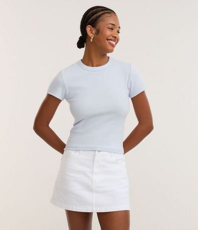 Blusa Alargada Ajustada en Rib