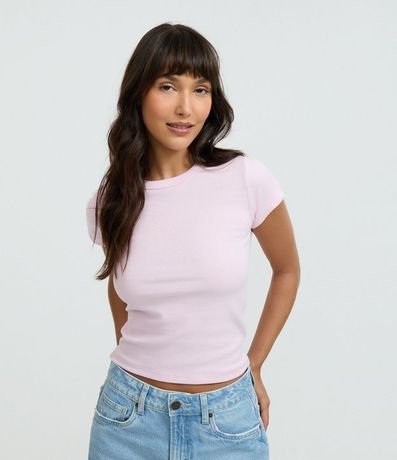 Blusa Alargada Ajustada en Rib