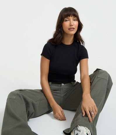 Blusa Alargada Ajustada en Rib 3