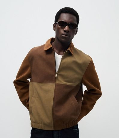 Chaqueta Masculina en Jacquard con Diseño en Bloques 3