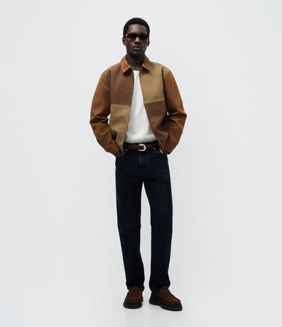 Chaqueta Masculina en Jacquard con Diseño en Bloques 4
