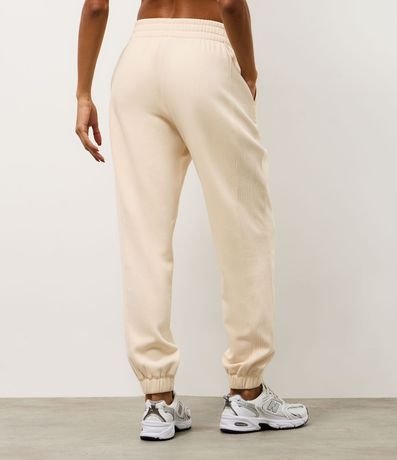 Pantalón Jogger Deportiva en Algodón con Recortes Canelados 4