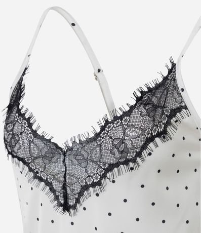 Camisón Largo de Satén con Escote de Encaje 5