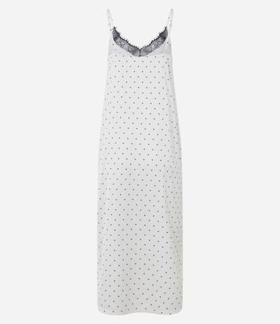 Camisón Largo de Satén con Escote de Encaje 6