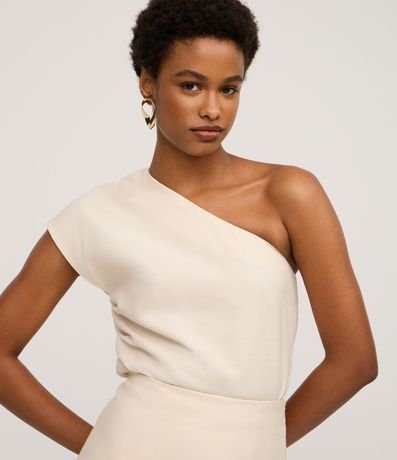 Blusa Hombro Único con Acabado en Twill