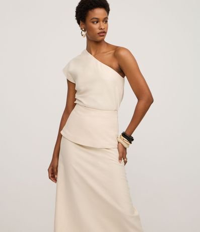 Pollera Midi Evasê en Twill con Canesú Sobrepuesta 2