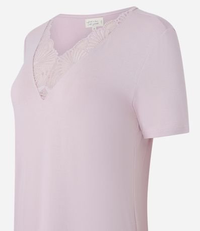 Pijama Corto con Blusa y Short con Encaje 2
