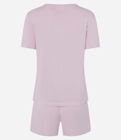 Pijama Corto con Blusa y Short con Encaje 4