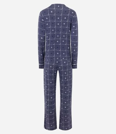 Pijama Largo Americano en Viscolycra con Estampado de Flores 3