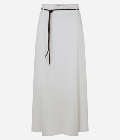 Pollera Midi Evasê en Viscolino con Cinturón 7