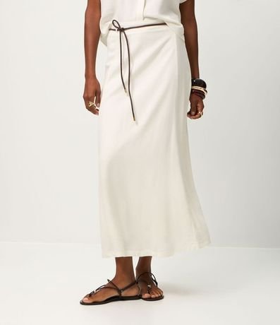 Pollera Midi Evasê en Viscolino con Cinturón 4