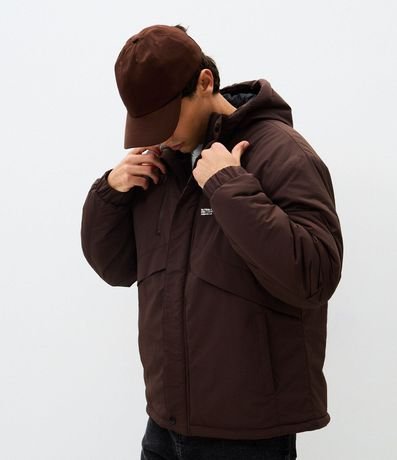 Campera Masculina Parka Outdoor con Capucha y Recortes 4
