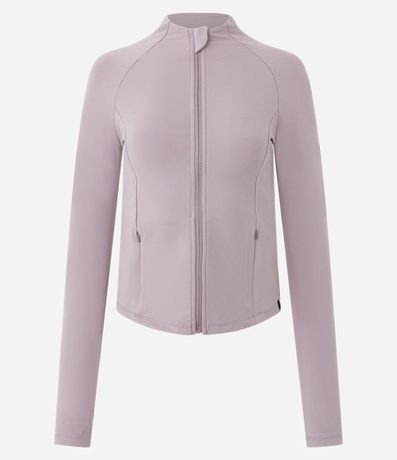 Campera Deportiva Justa en Microfibra con Bolsillos y Raya Contrastante 5