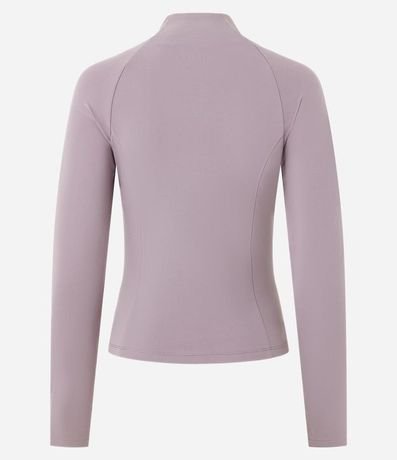 Campera Deportiva Justa en Microfibra con Bolsillos y Raya Contrastante 8