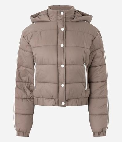 Campera Puffer Deportiva en Poliamida con Bies Contrastante 6