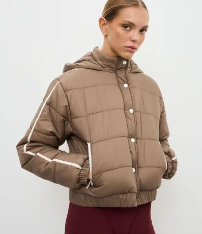 Campera Puffer Deportiva en Poliamida con Bies Contrastante 2
