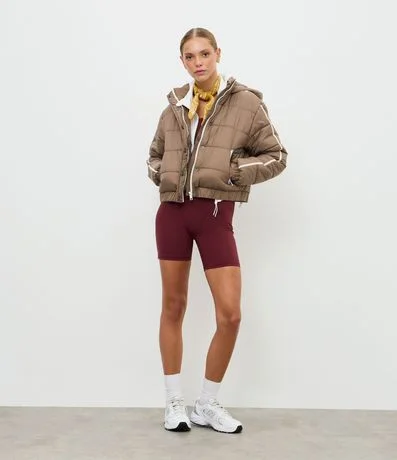 Campera Puffer Deportiva en Poliamida con Bies Contrastante 3