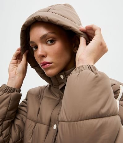 Campera Puffer Deportiva en Poliamida con Bies Contrastante 4
