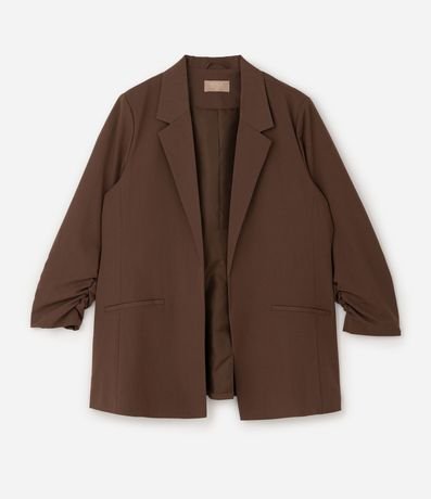 Blazer Alargado en Crepé con Manga Fruncida Curve & Plus Size 5