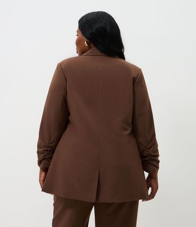 Blazer Alargado en Crepé con Manga Fruncida Curve & Plus Size 4
