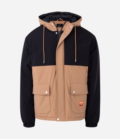 Chaqueta Masculina Parka en Poliéster con Capucha Ajustable 4