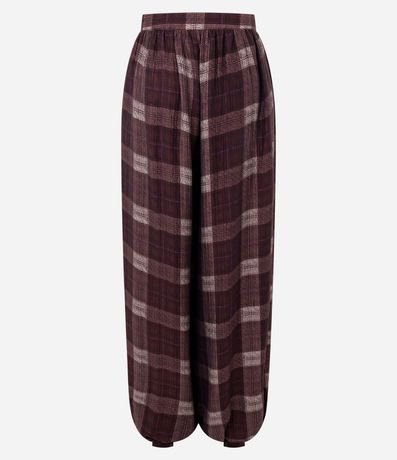 Pantalón Balloon en Chalis con Estampado de Cuadros 7