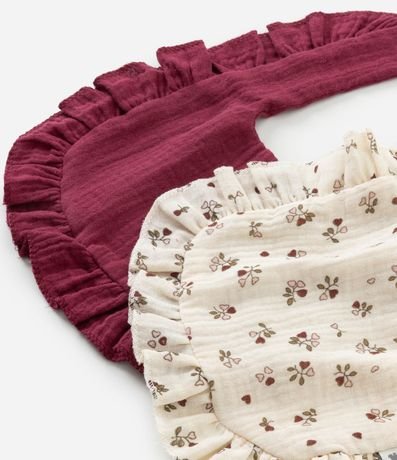 Kit 02 Babadores Infantil Floral – Talle ú 2