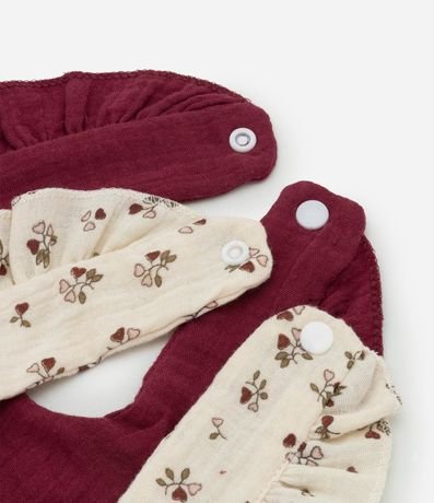 Kit 02 Babadores Infantil Floral – Talle ú 3