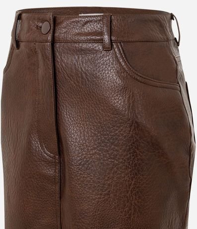 Pollera Midi y Recta en PU con Abertura Atrás 2