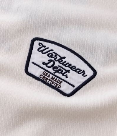 Camisa Overshirt Boxy Manga Larga en Sarga con Bordado Workwear Dept 12