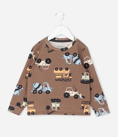 Pijama Infantil con Estampado de Tractores – Talle 1 a 6 años 2