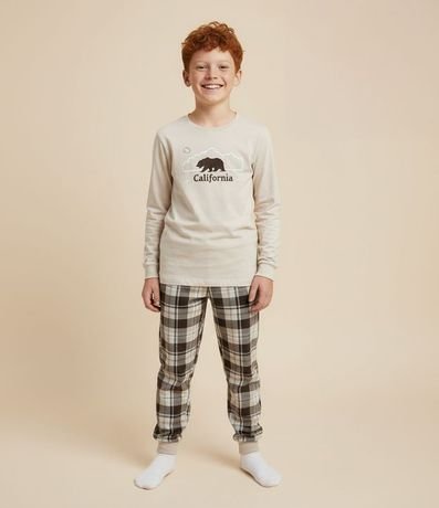 Pijama Infantil Largo con Estampa de Oso de California – Talle 7 a 16 años