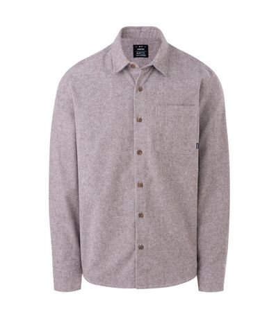 Camisa Comfort Manga Larga en Franela con Bolsillo y Textura 5