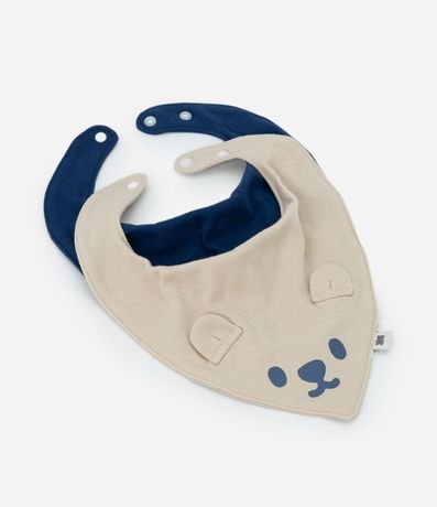 Kit 02 Baberos Infantiles en Algodón con Osito 3D – Talle U 1
