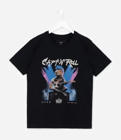 Remera Infantil con Estampado Carpincho Rock n’ Roll – Talle 5 a 14 años